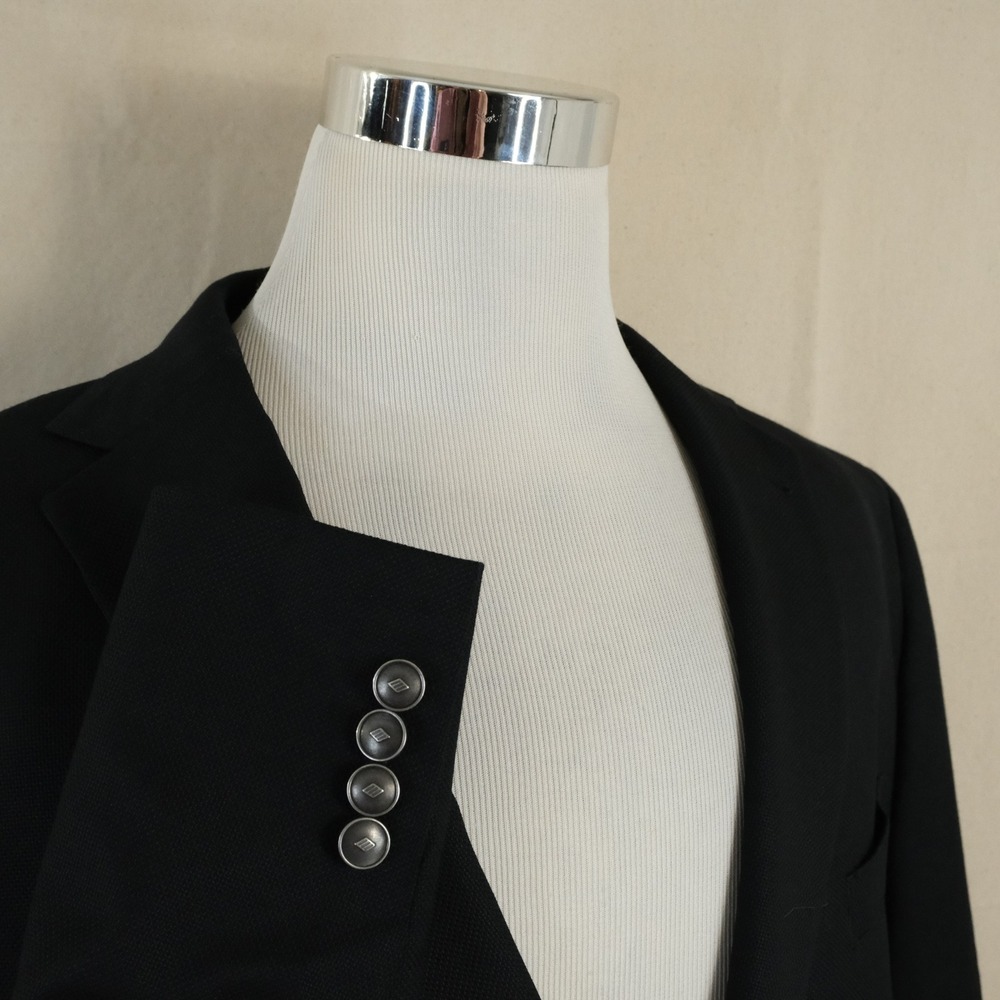 Joseph Abboud 48R Blazer REDA Wool Black Silver Two Button Double Vented Formal